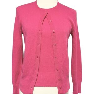 Vibrant 2 piece Hot Pink Cashmere Sweater and Shell Size SP by Lord & Taylor